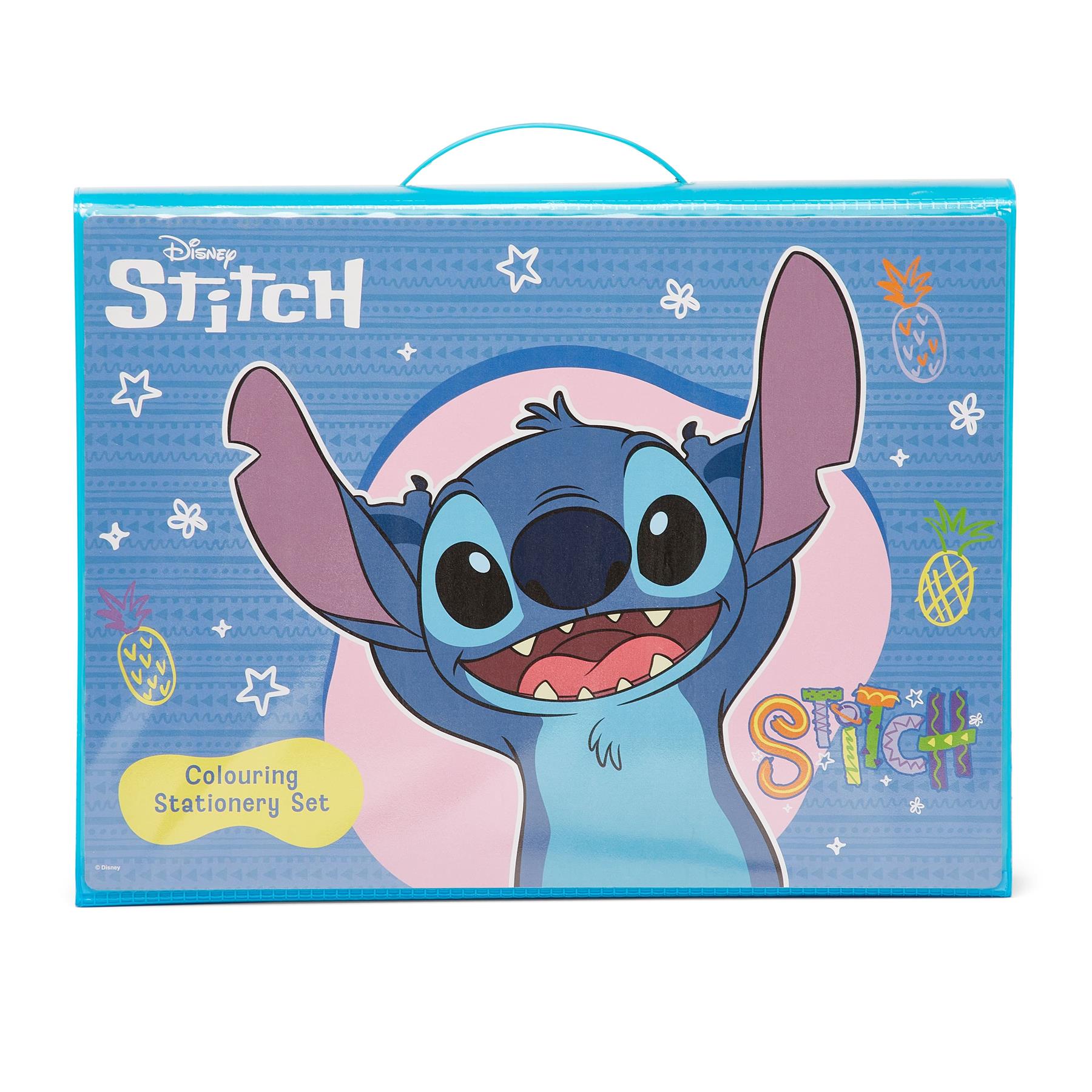 Disney Stitch 162 Piece Childrens Easel Set with Whiteboard, Chalkboard & Accessories