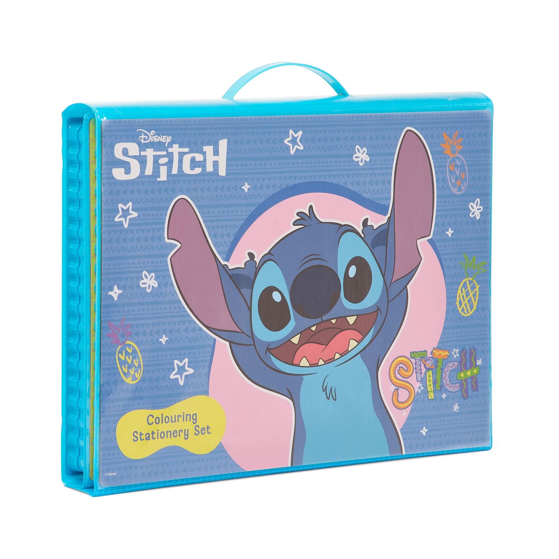Disney Stitch 162 Piece Childrens Easel Set with Whiteboard, Chalkboard & Accessories