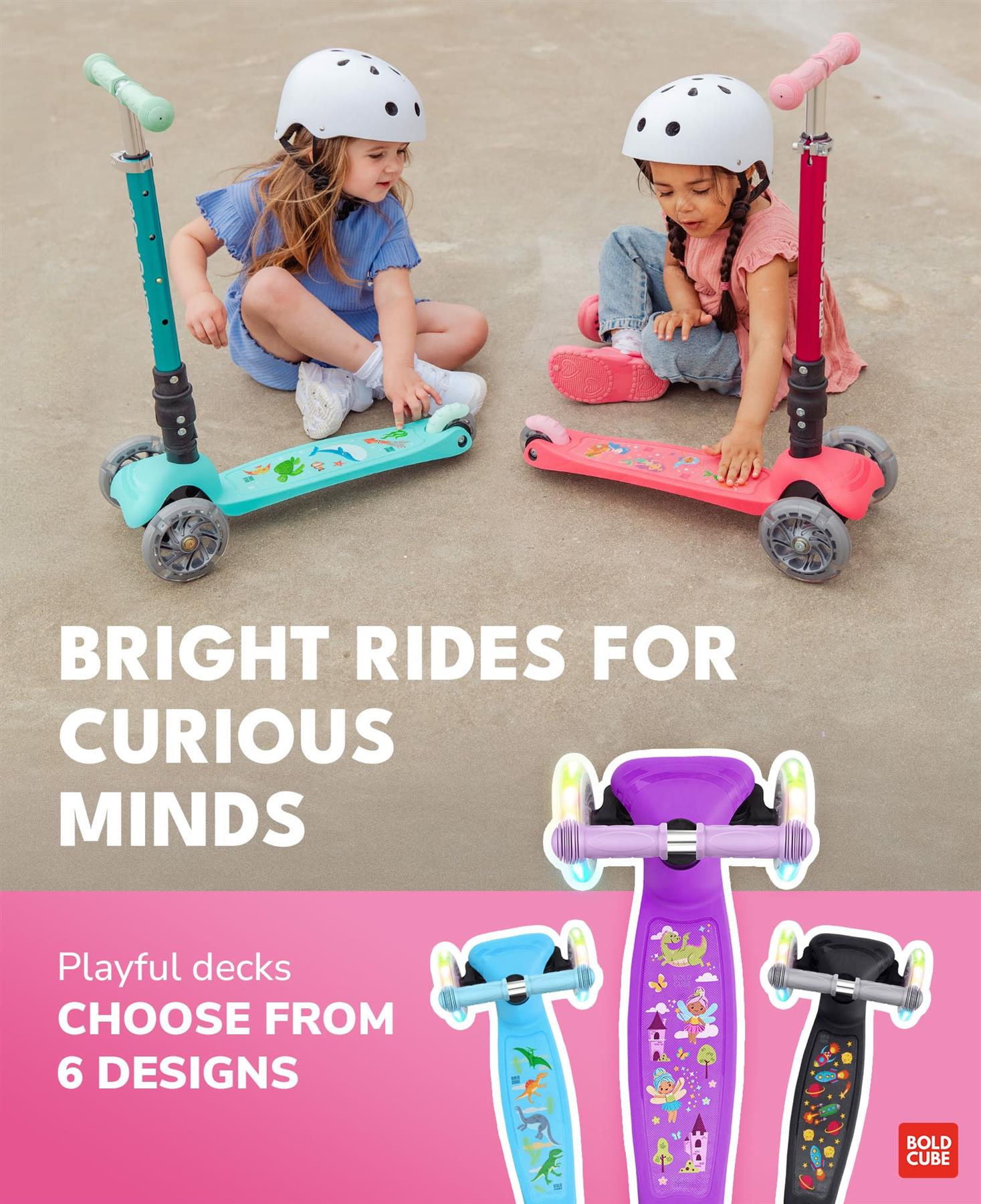 Boldcube Teeny Fold 3 Wheel Scooter - Mermaid