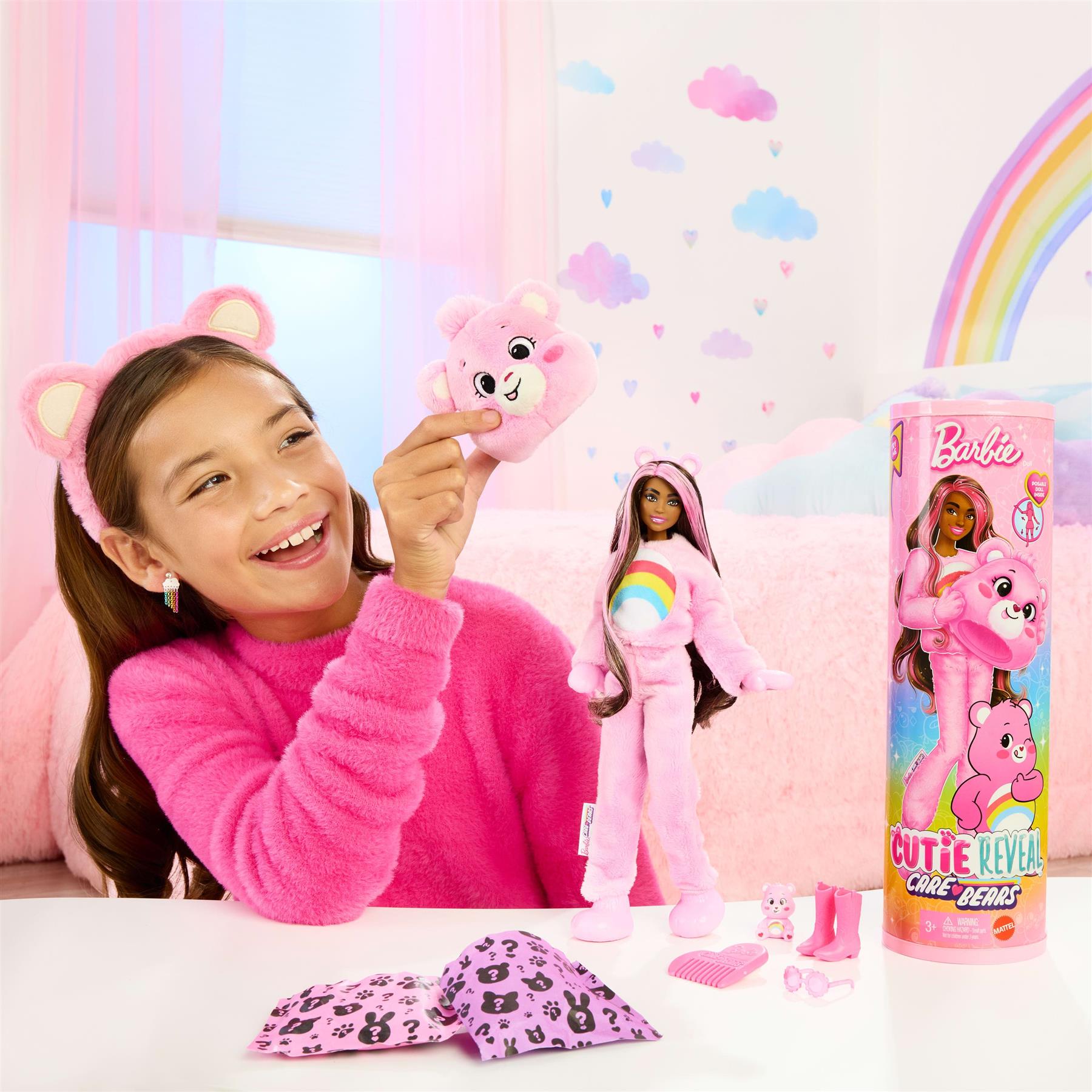 Barbie Cutie Reveal Barbie Care Bears - Pink