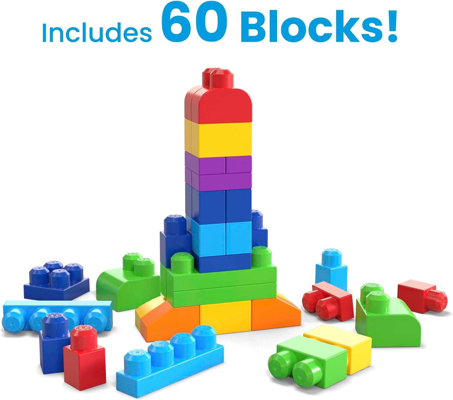 MEGA Bloks Big Building Bag 60 Piece - Blue