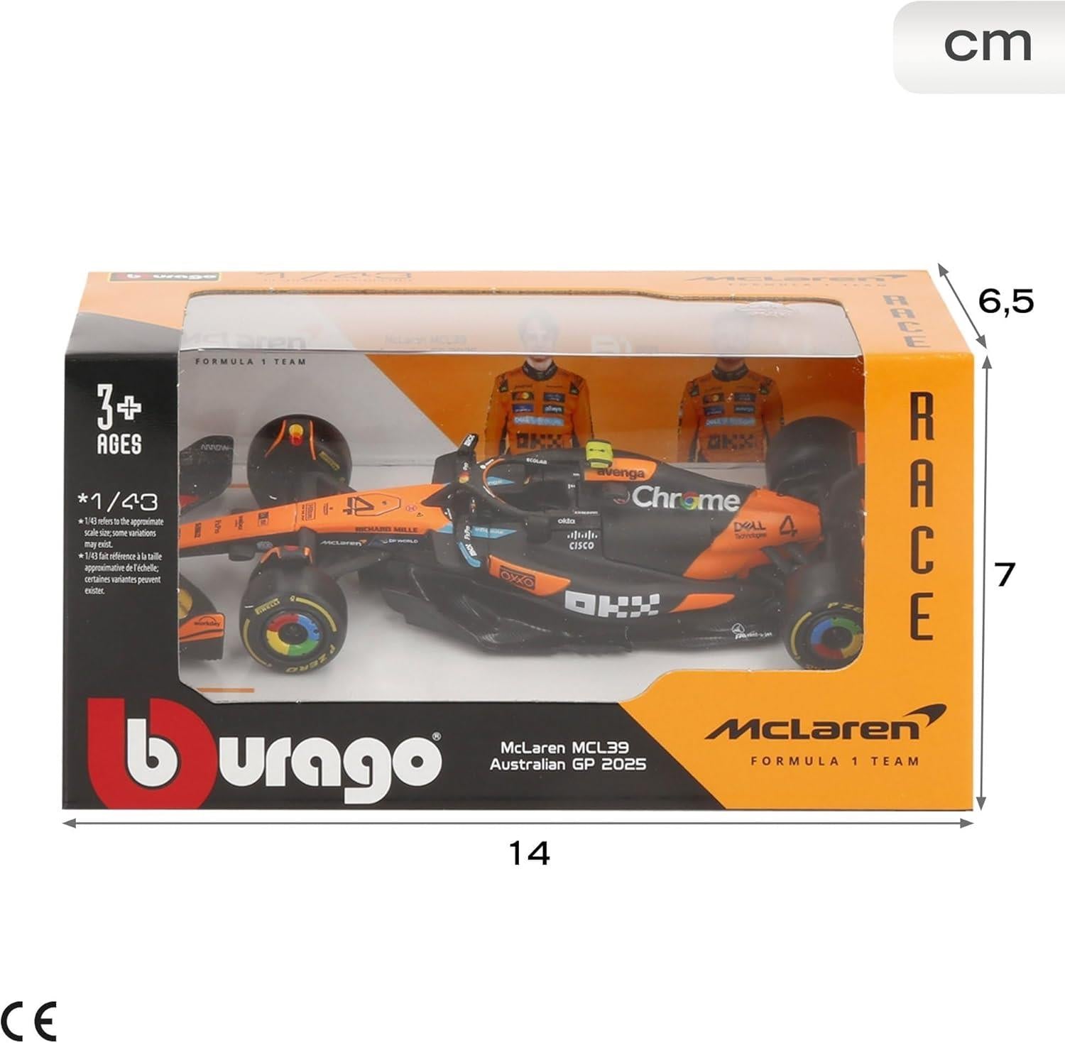 Bhurago F1 1:43 Die-Cast Scale Race Car - McLaren