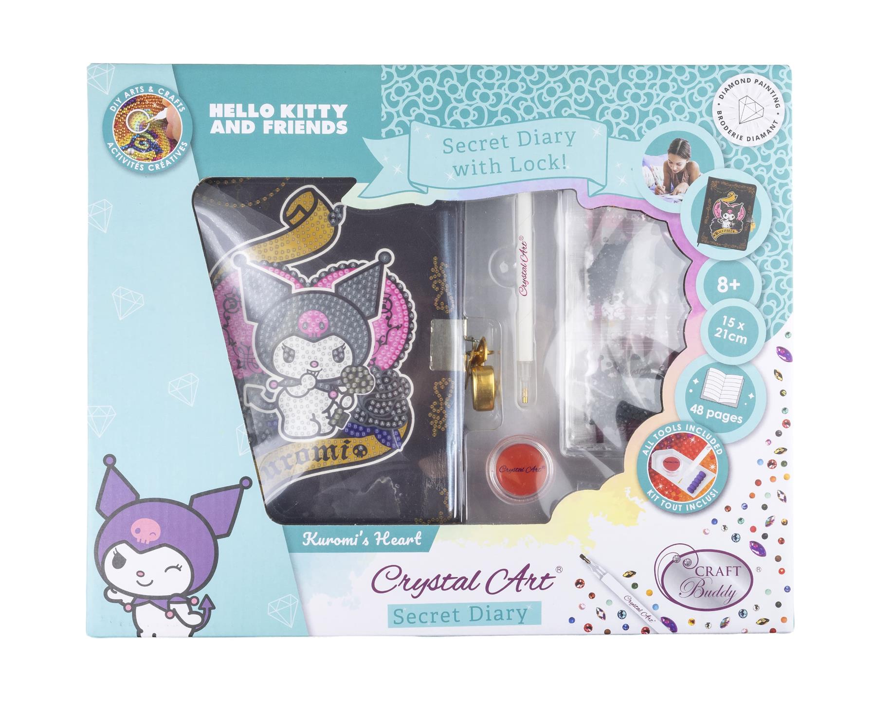 Hello Kitty and Friends Kuromi Crystal Art Secret Diary