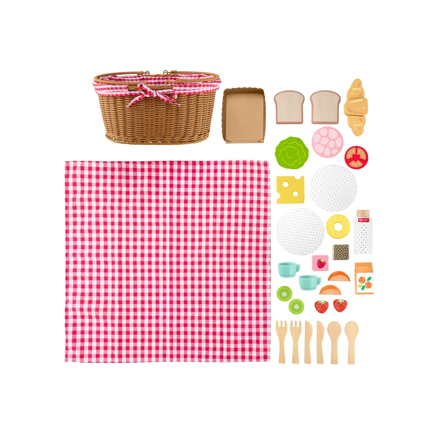 Fisher-Price Wooden Picnic Basket Set