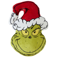 The Grinch Head Shape Cushion with Hat