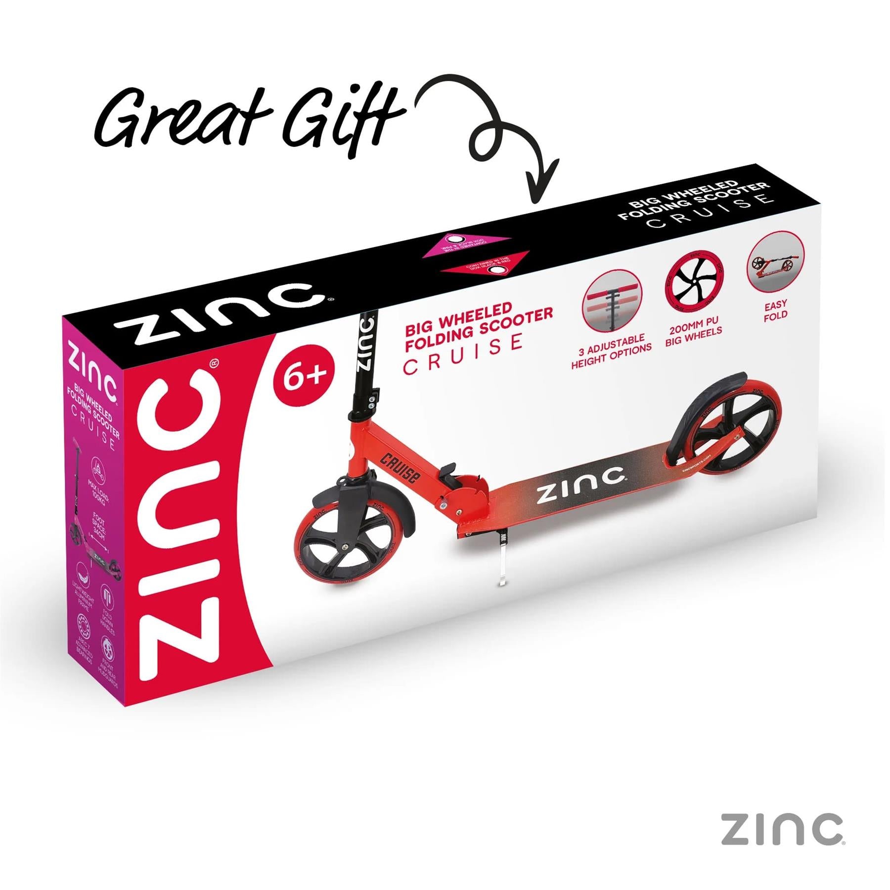 Zinc Cruise Big Wheel Folding Scooter