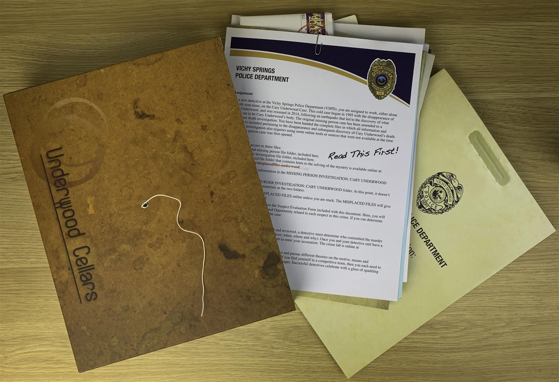 Murder Mystery Party Case Files - Underwood Cellars