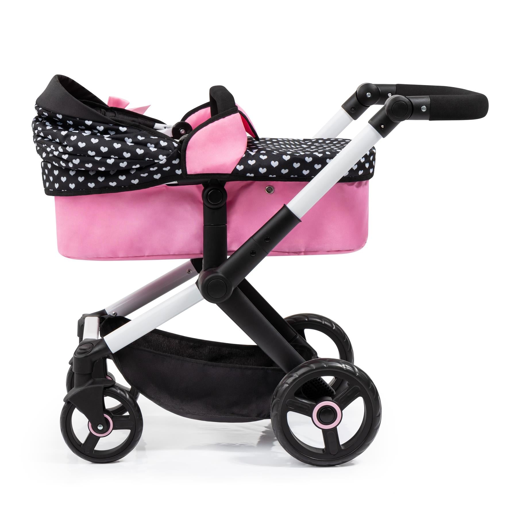 Bayer Doll Pram Xeo - Pink & Black