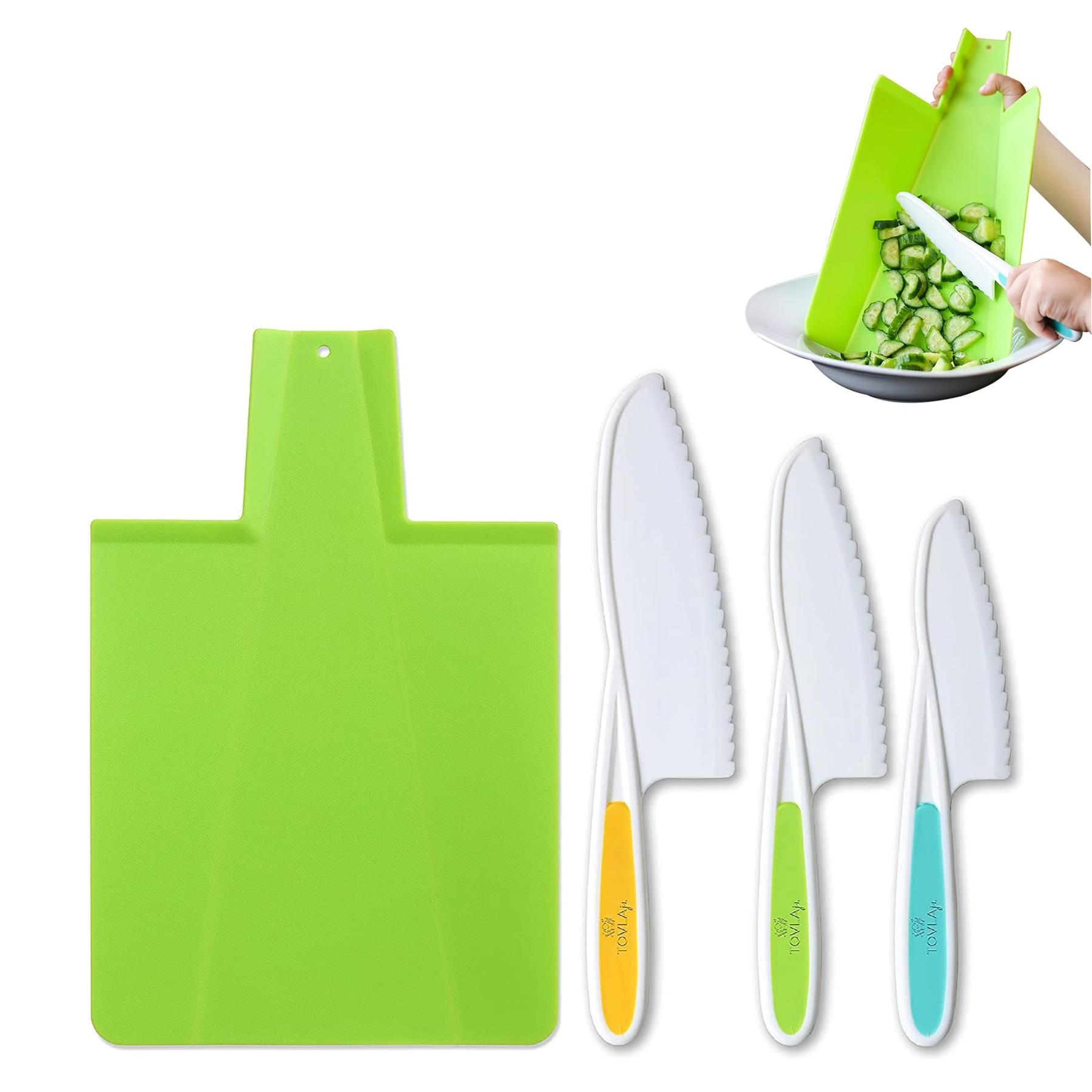 Tovla Jr. Montessori Premium Nylon Knife & Foldable Cutting Board Set