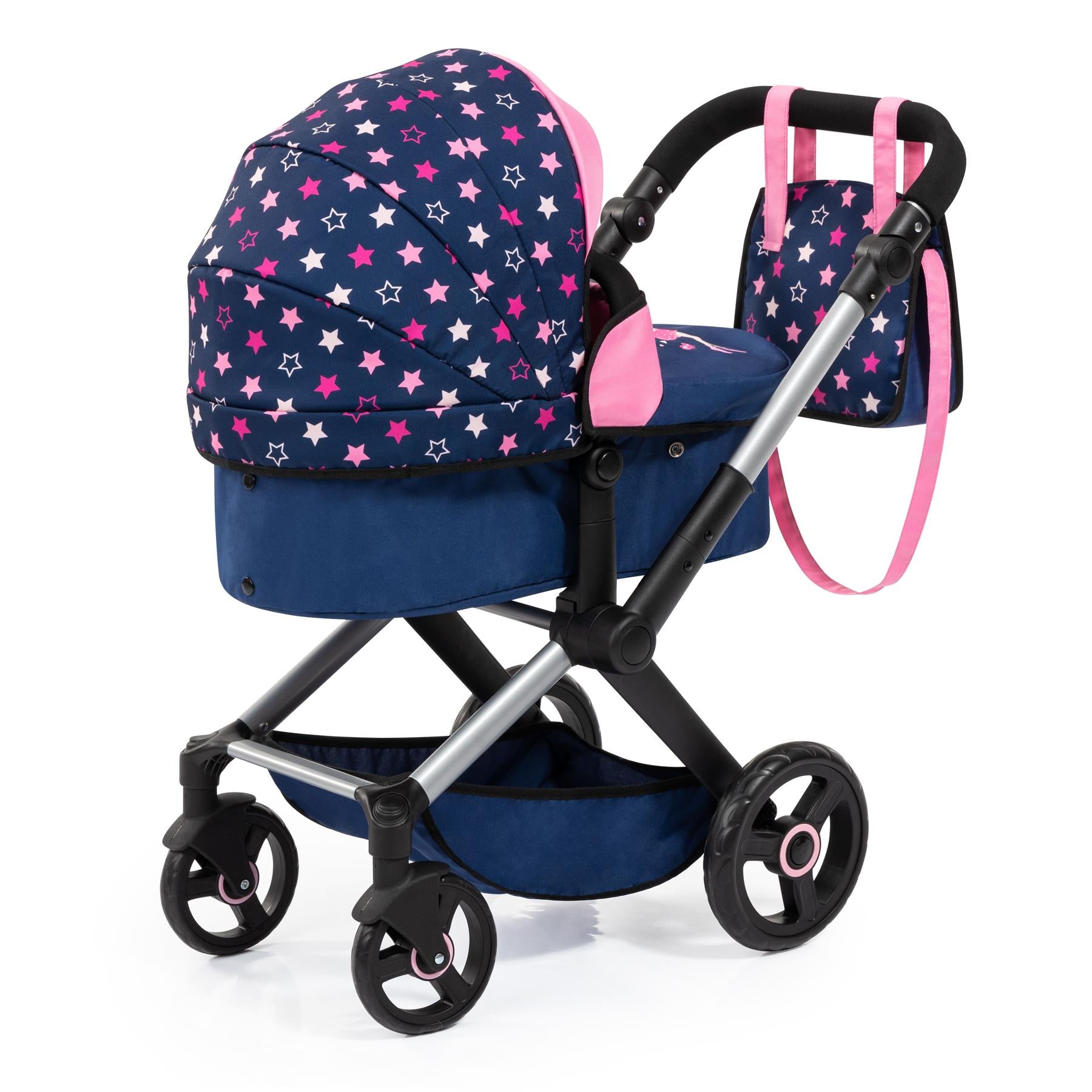 Bayer Doll Pram Xeo - Navy & Pink
