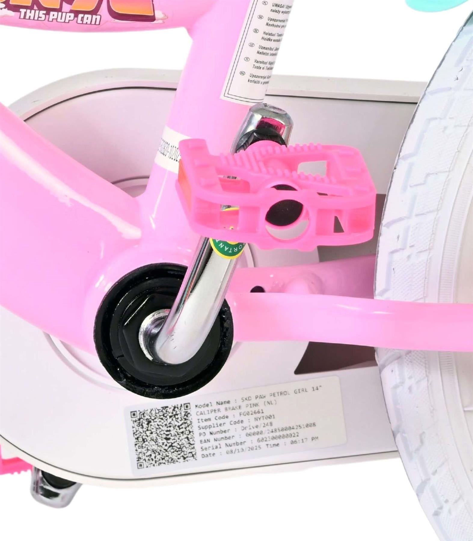 PAW Patrol 14 Inch Pink Children's Bike