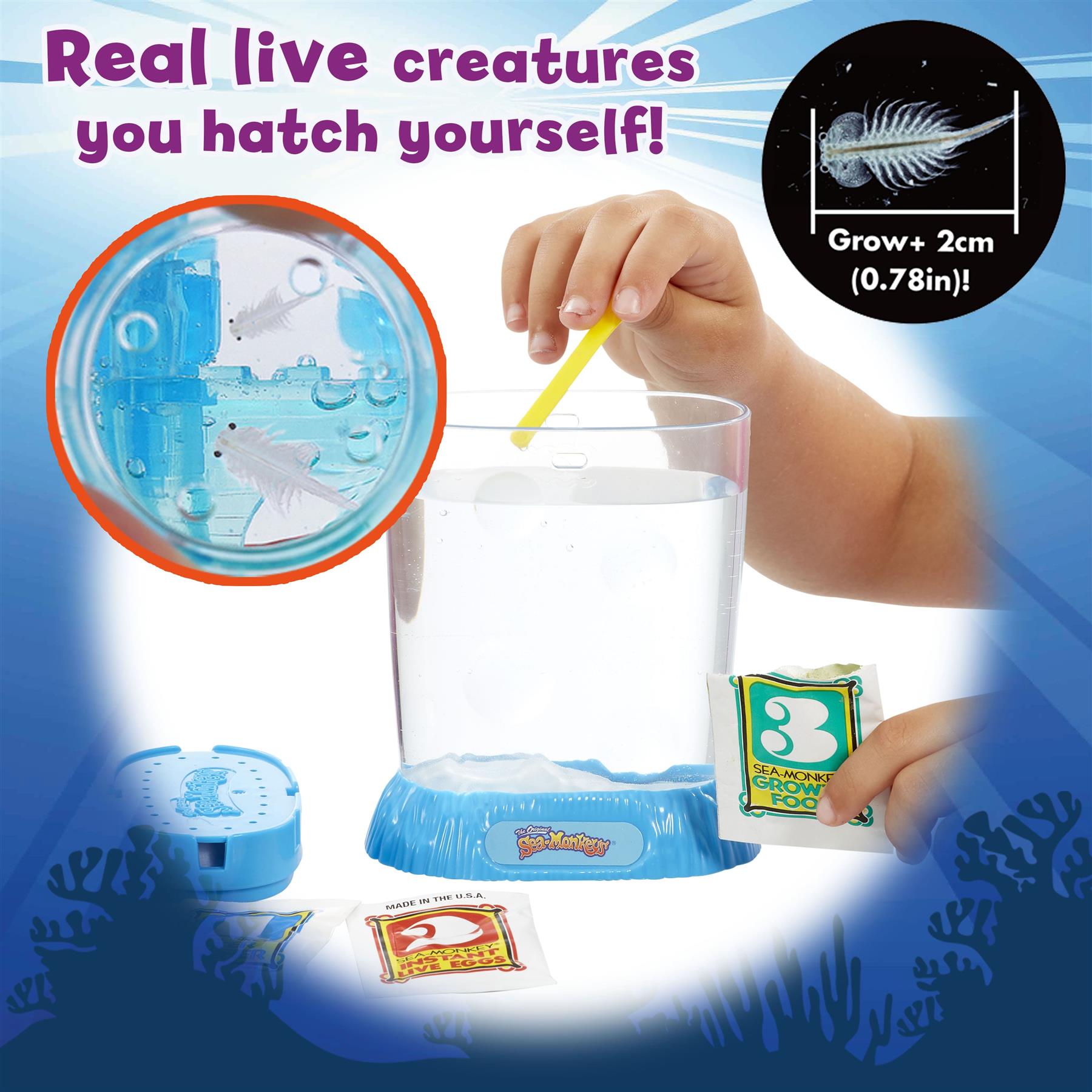 Ocean Treasure Tank Sea Monkey Blue with Light