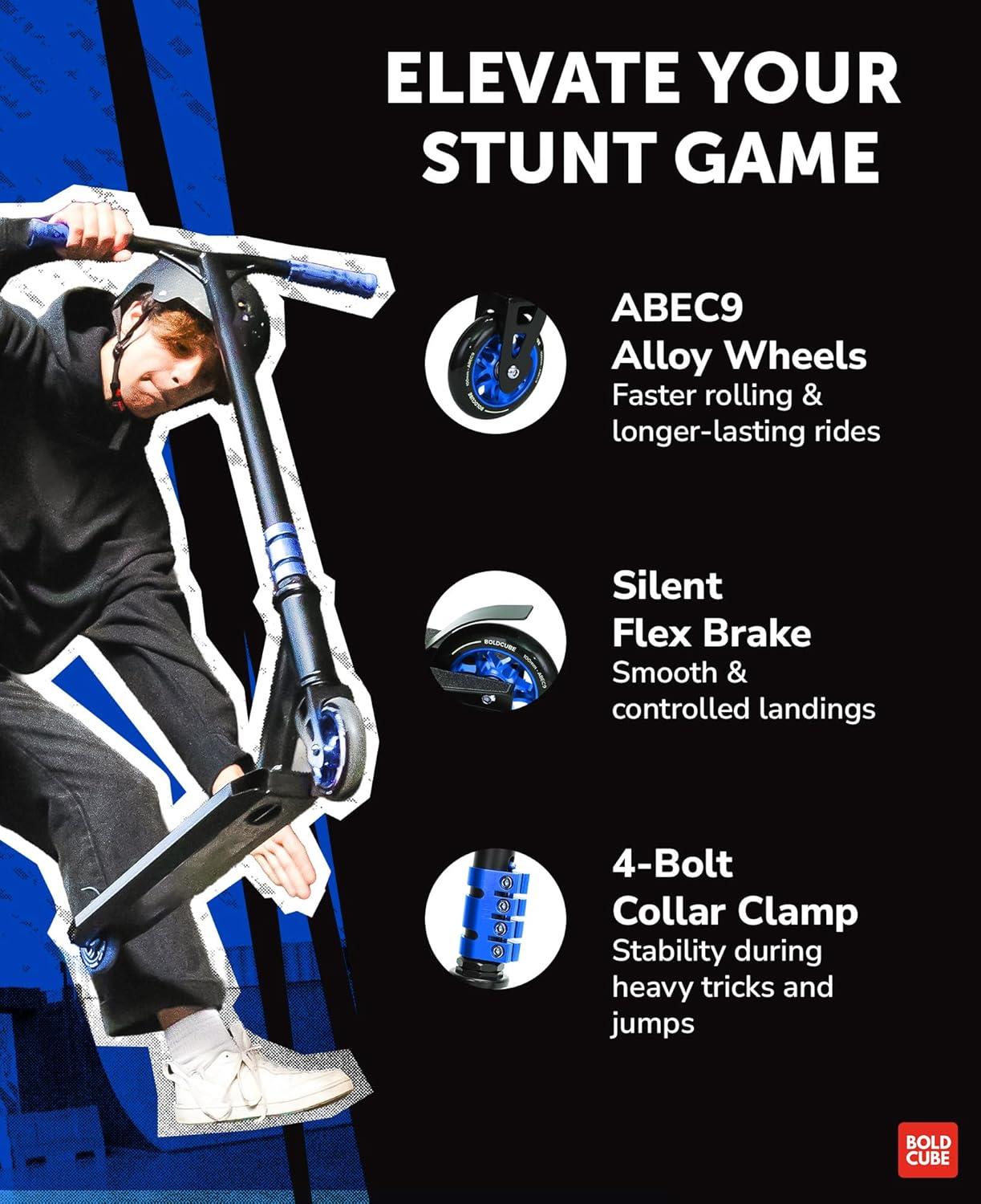 Boldcube Deluxe Stunt Scooter - Blue Night