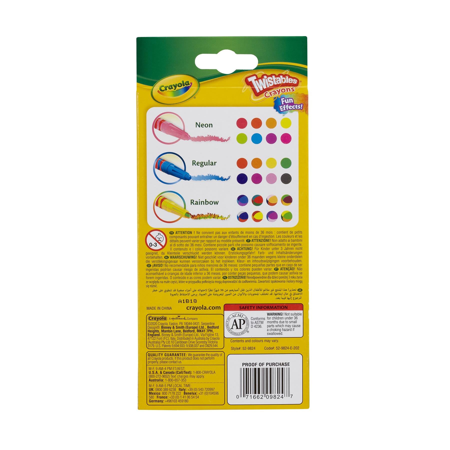 Crayola 24 Twistables Fun Effect Crayons