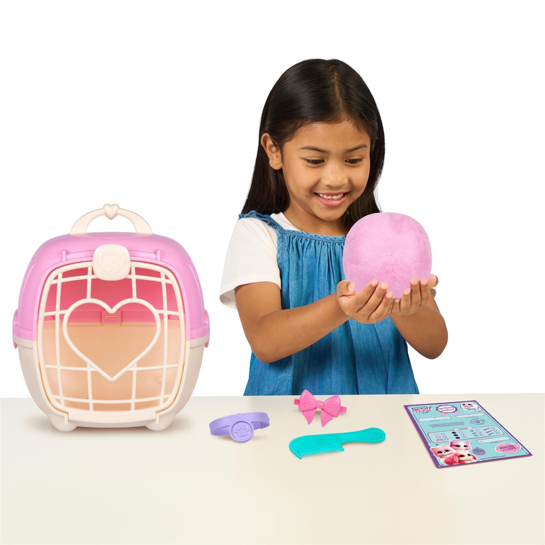 Scruff-A-Luvs Surprise Pink Assorted Pet with Carrier