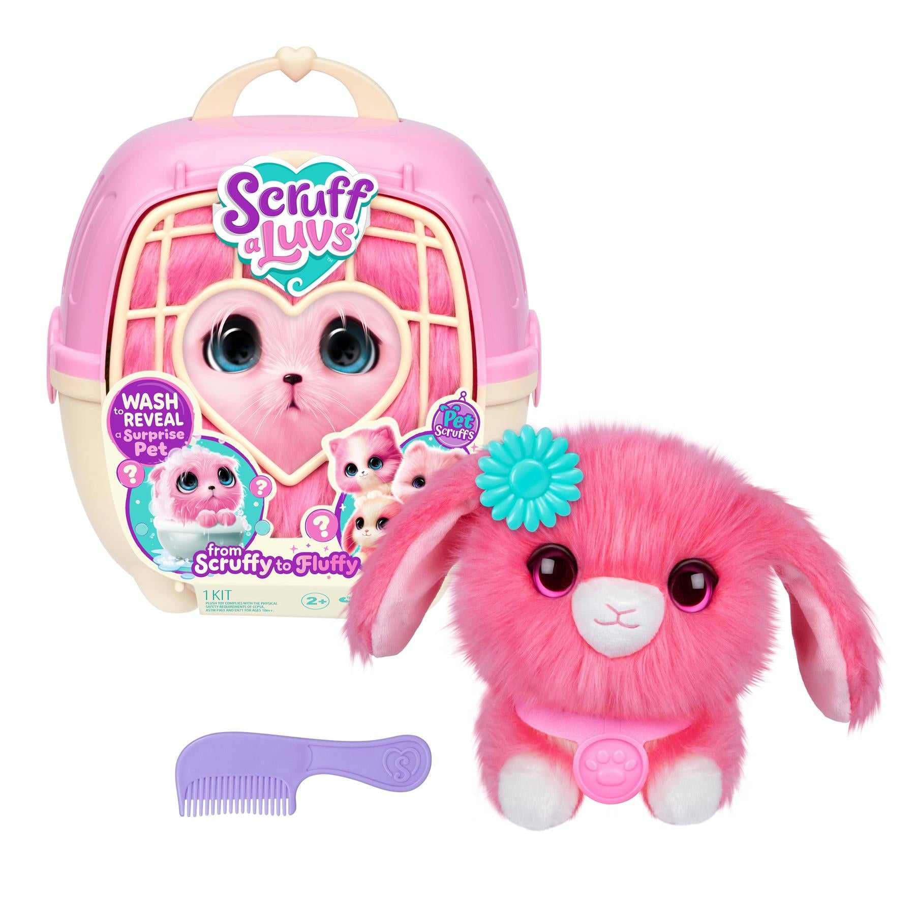 Scruff-A-Luvs Surprise Pink Assorted Pet with Carrier