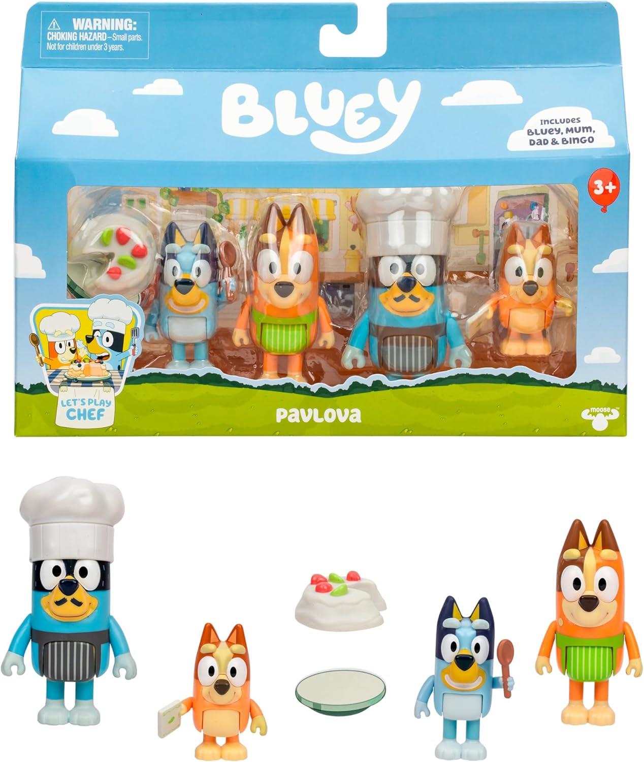 Bluey Let's Play Chef Pavlova 4 Pack Figure Set