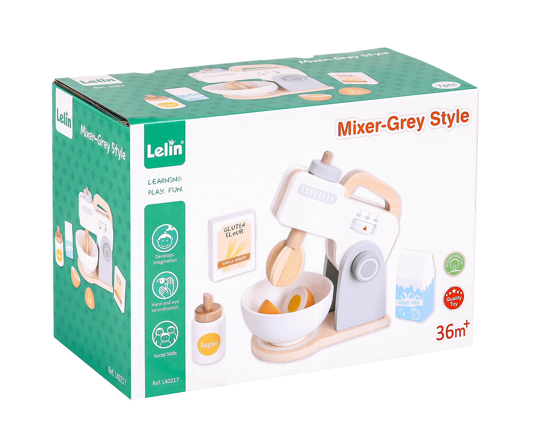 Lelin Wooden Mixer - Grey Style