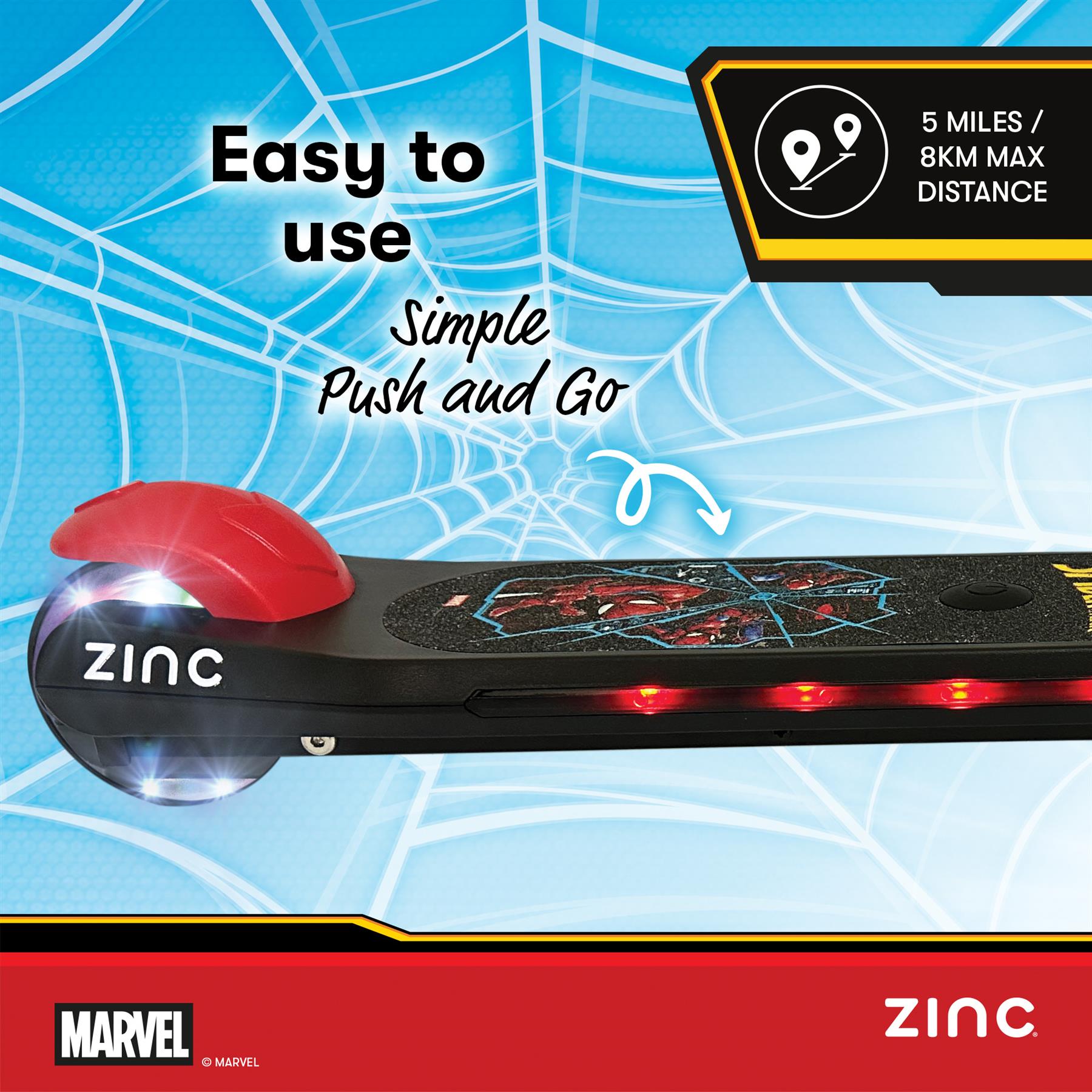 Zinc Marvel Spiderman Electric Scooter