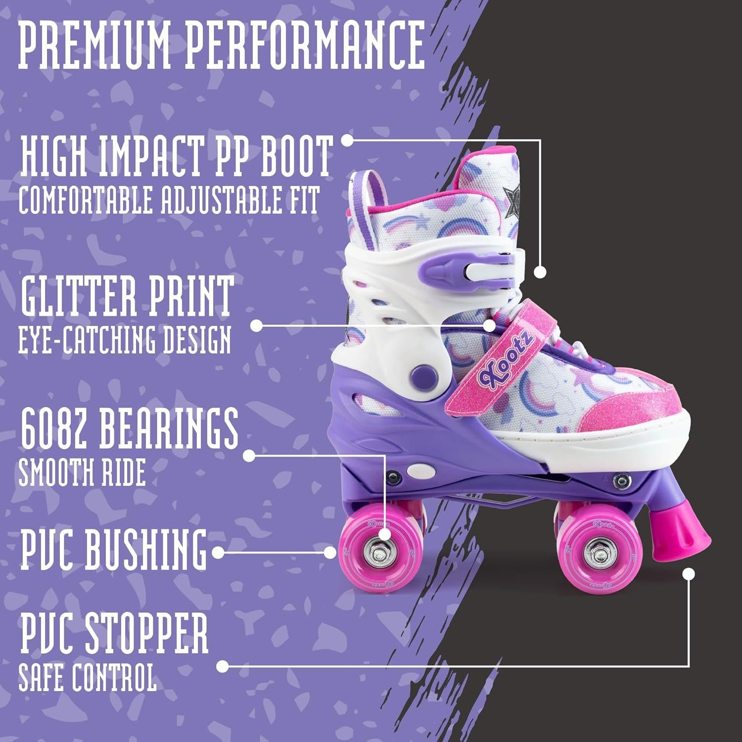 Xootz Semi Soft Jet Roller Skates 9C-12C - Pink