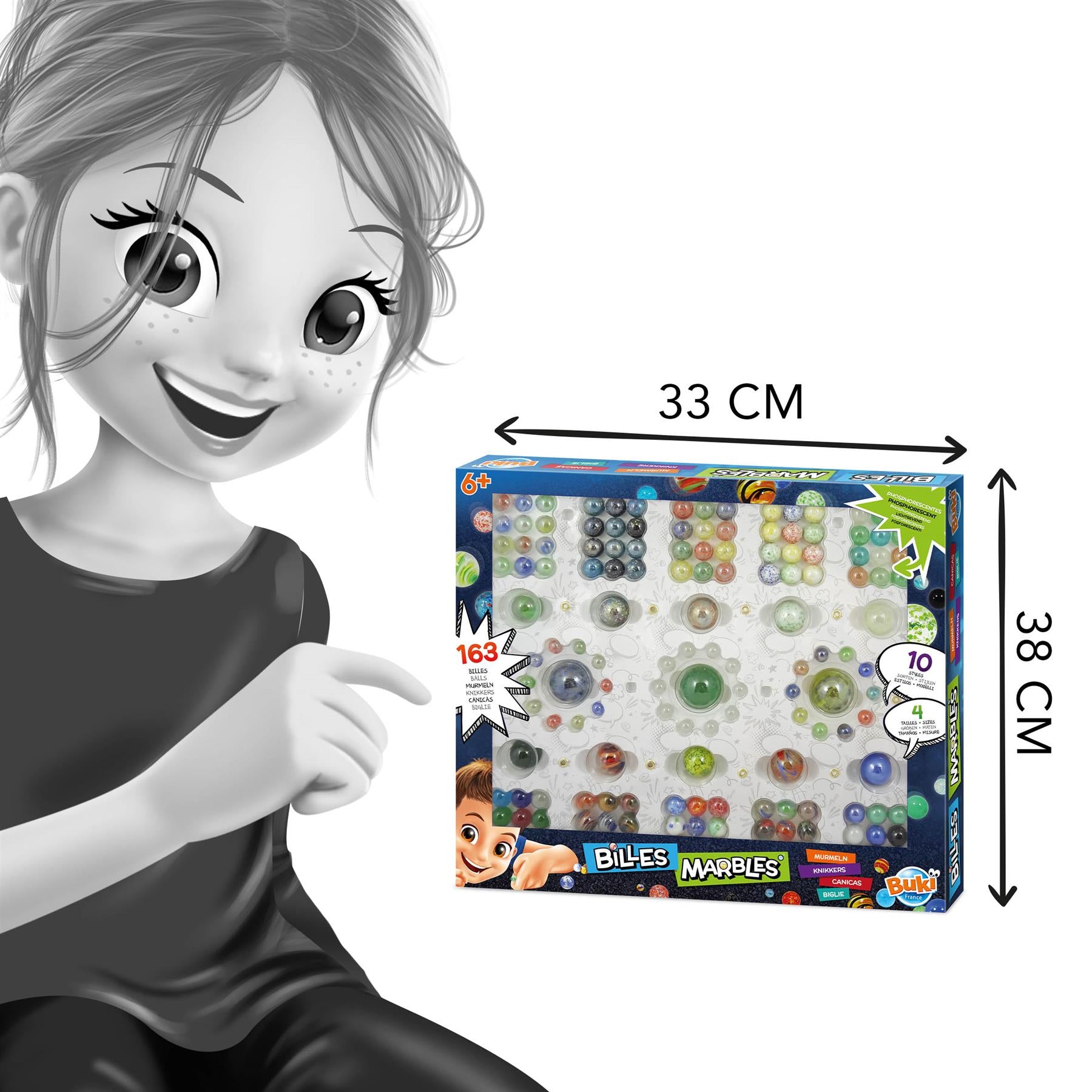 Buki France Box of 163 Marbles