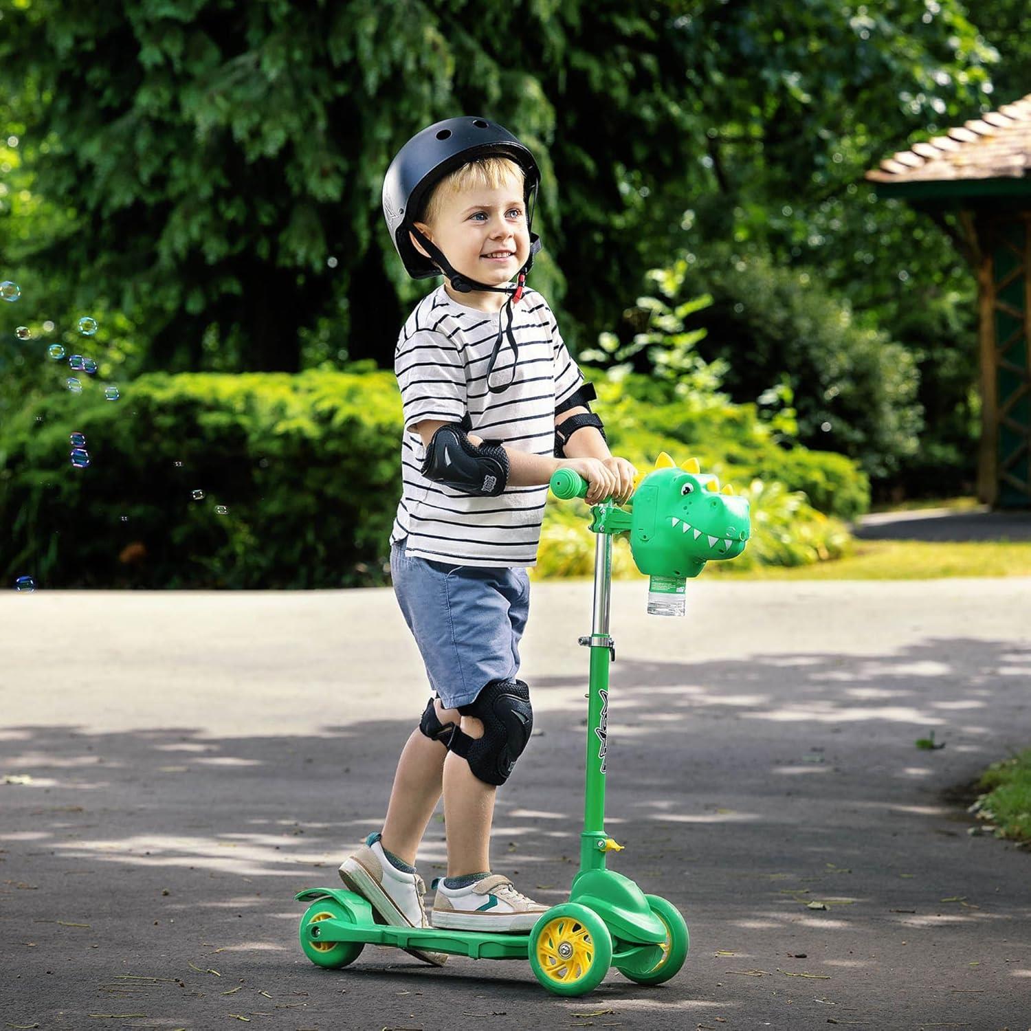 Xootz Bubble Go Dinosaur Tri-Scooter - Green