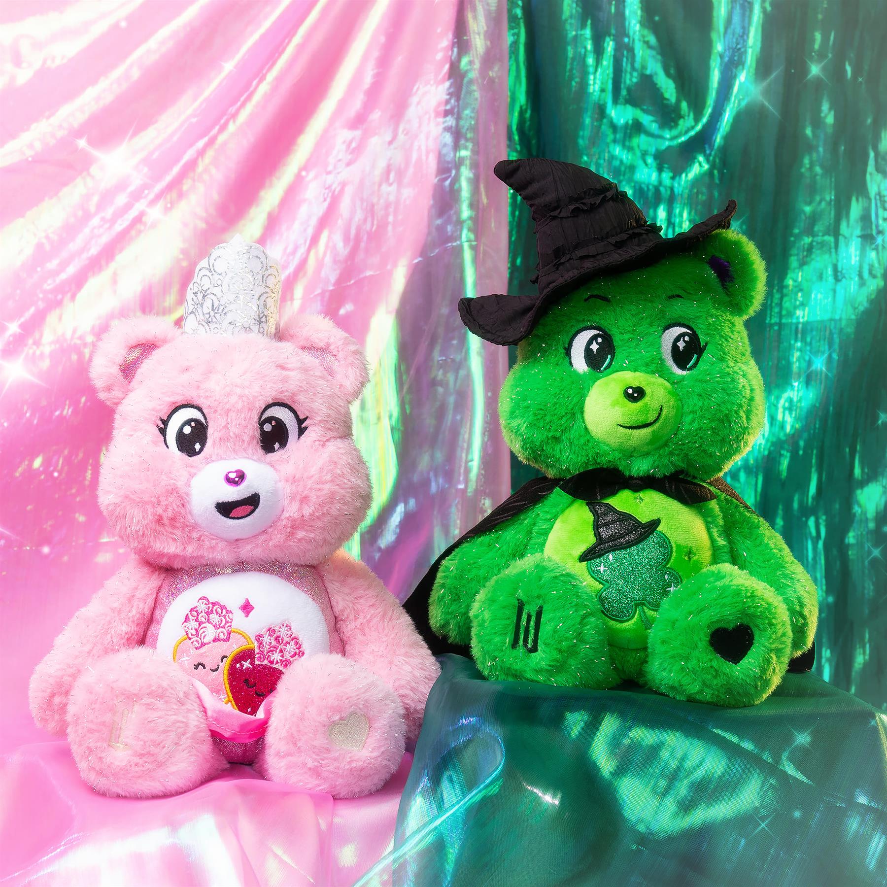 Care Bears Wicked Movie Plush - Love-a-Lot Bear as Glinda & Good Luck Bear as Elphaba