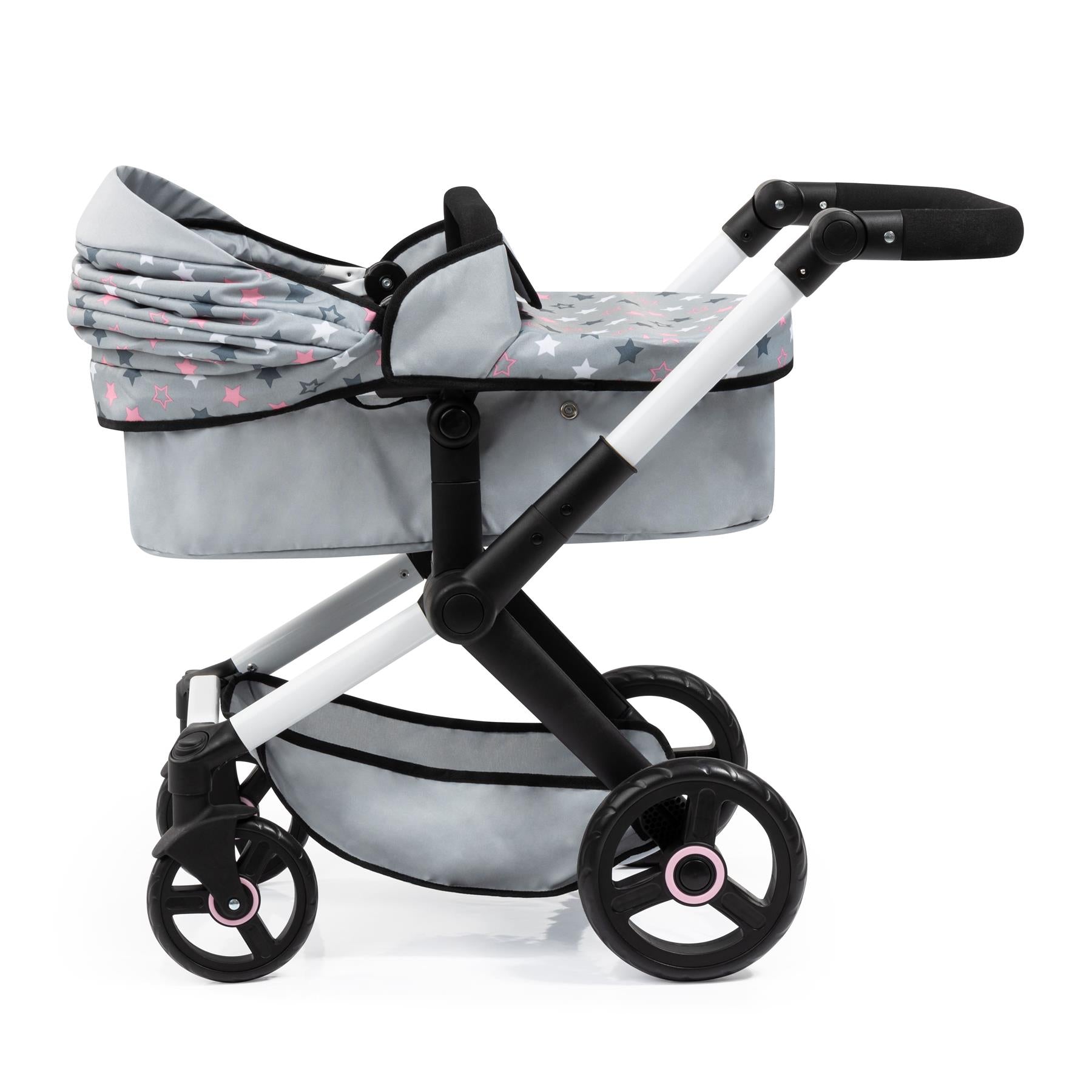 Bayer Dolls Pram Xeo - Pink and Grey stars