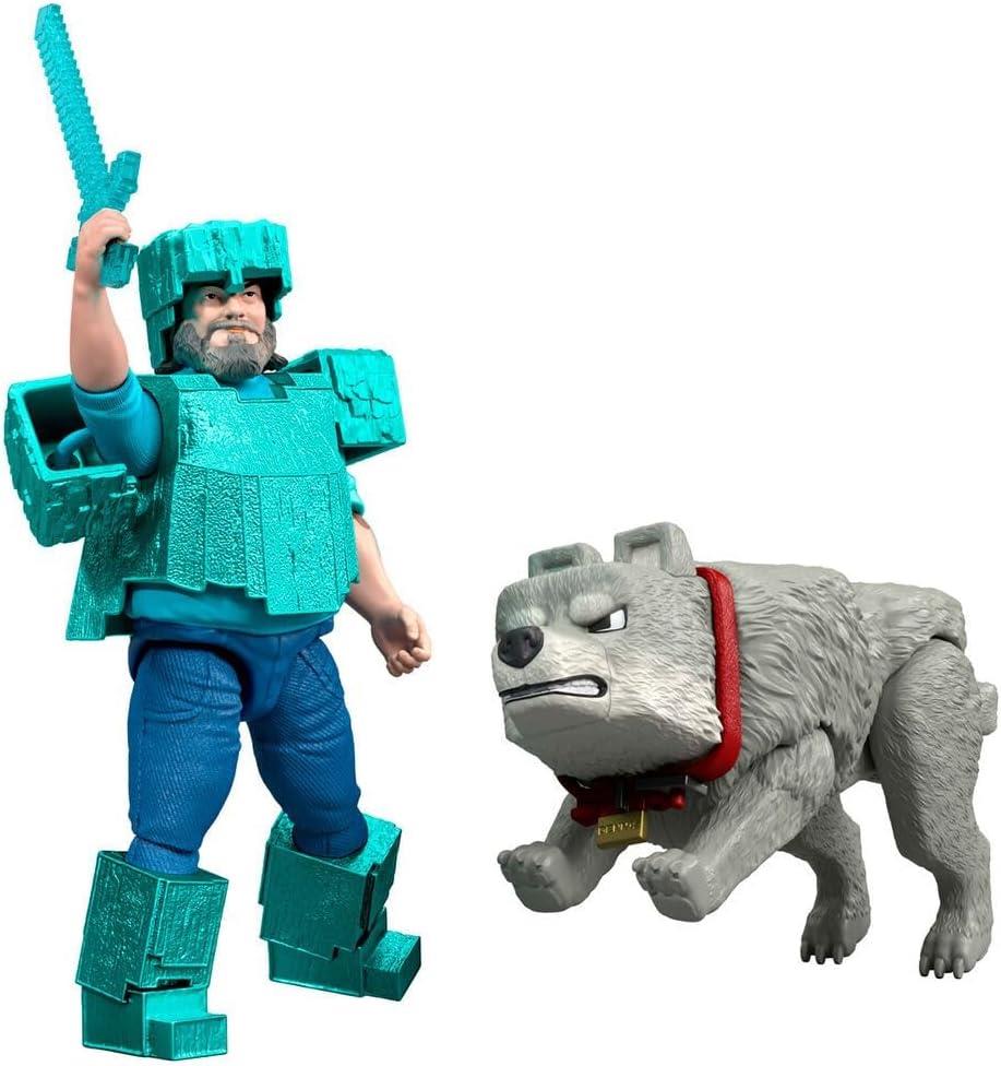 Minecraft Mans Best Wolf Action Figure Set