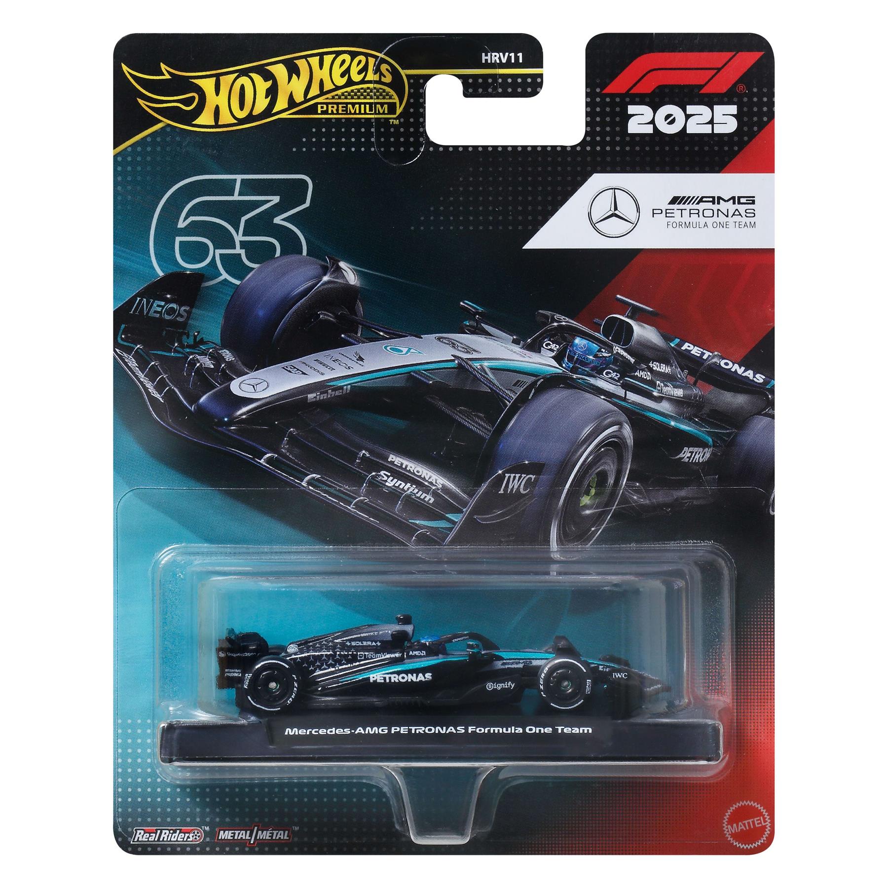 Hot Wheels 1:64 Scale Premium Die-Cast Formula 1 Mercedes-Benz – George Russell #63