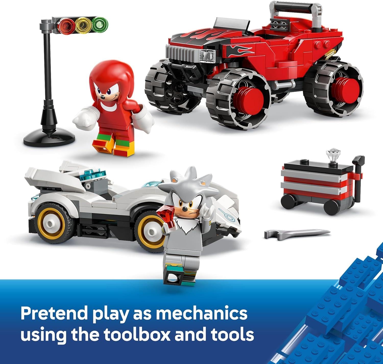LEGO Sonic the Hedgehog Silver's Car vs. Knuckles' Monster Truck 77118