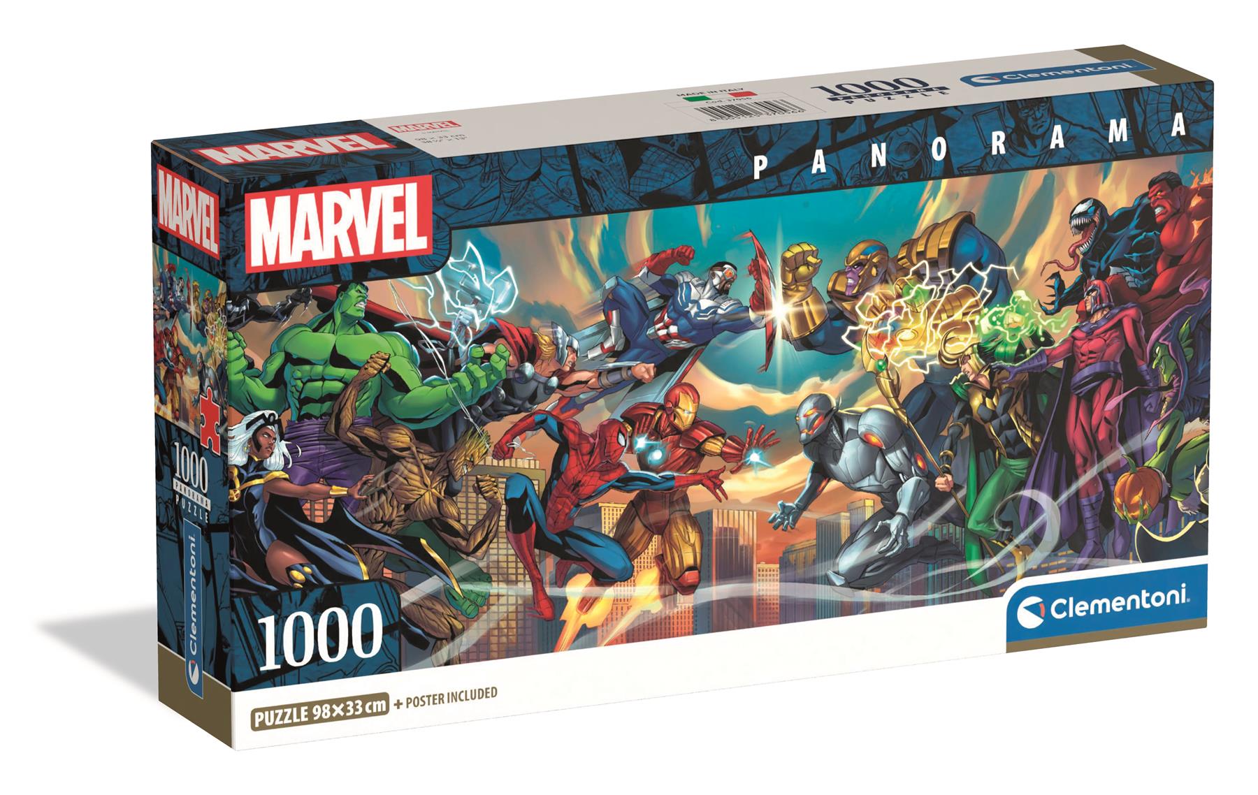 Marvel Heroes vs. Villa 1000 Piece Panorama Puzzle