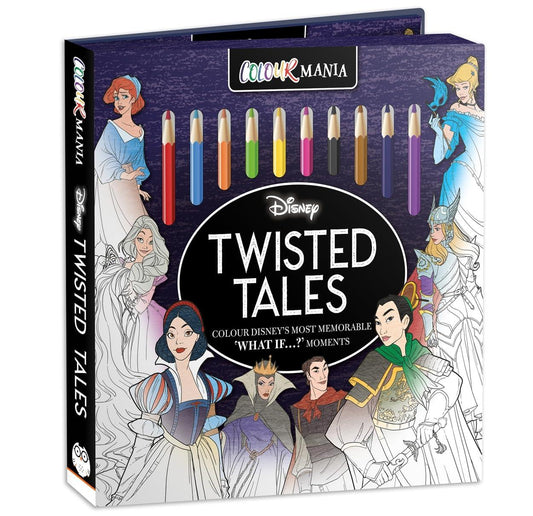 Colourmania Disney Twisted Tales Colouring Book & Pencil Set