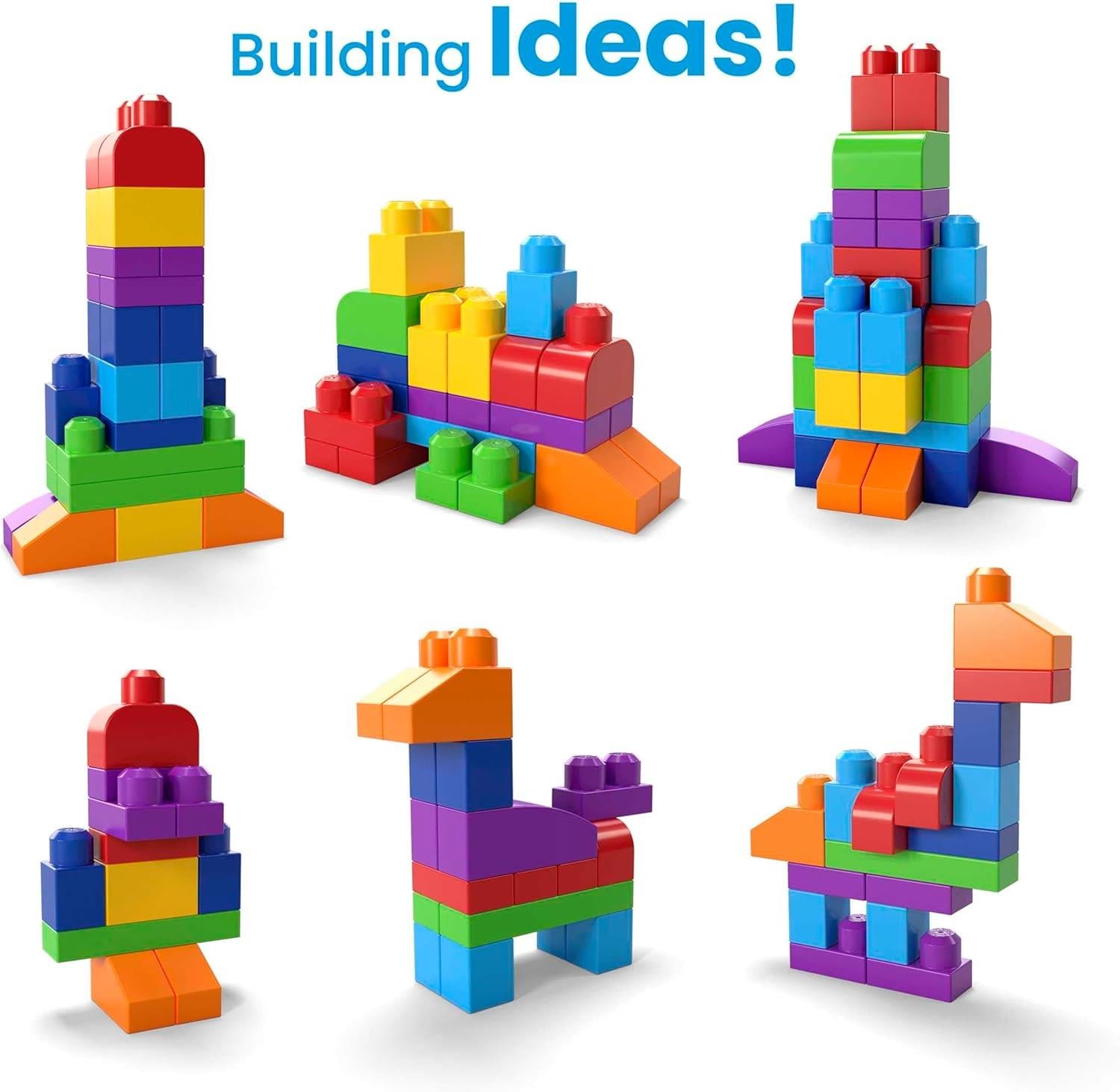 MEGA Bloks Big Building Bag 60 Piece - Blue
