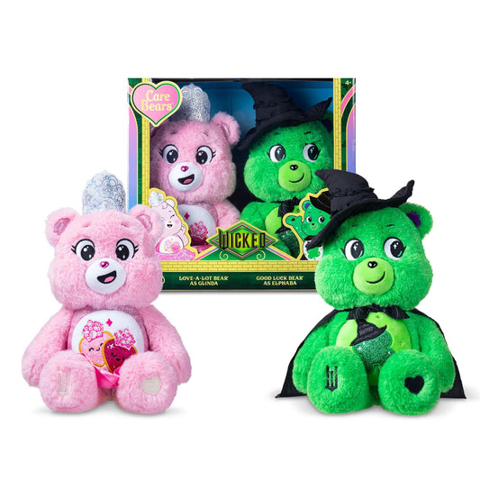 Care Bears Wicked Movie Plush - Love-a-Lot Bear as Glinda & Good Luck Bear as Elphaba