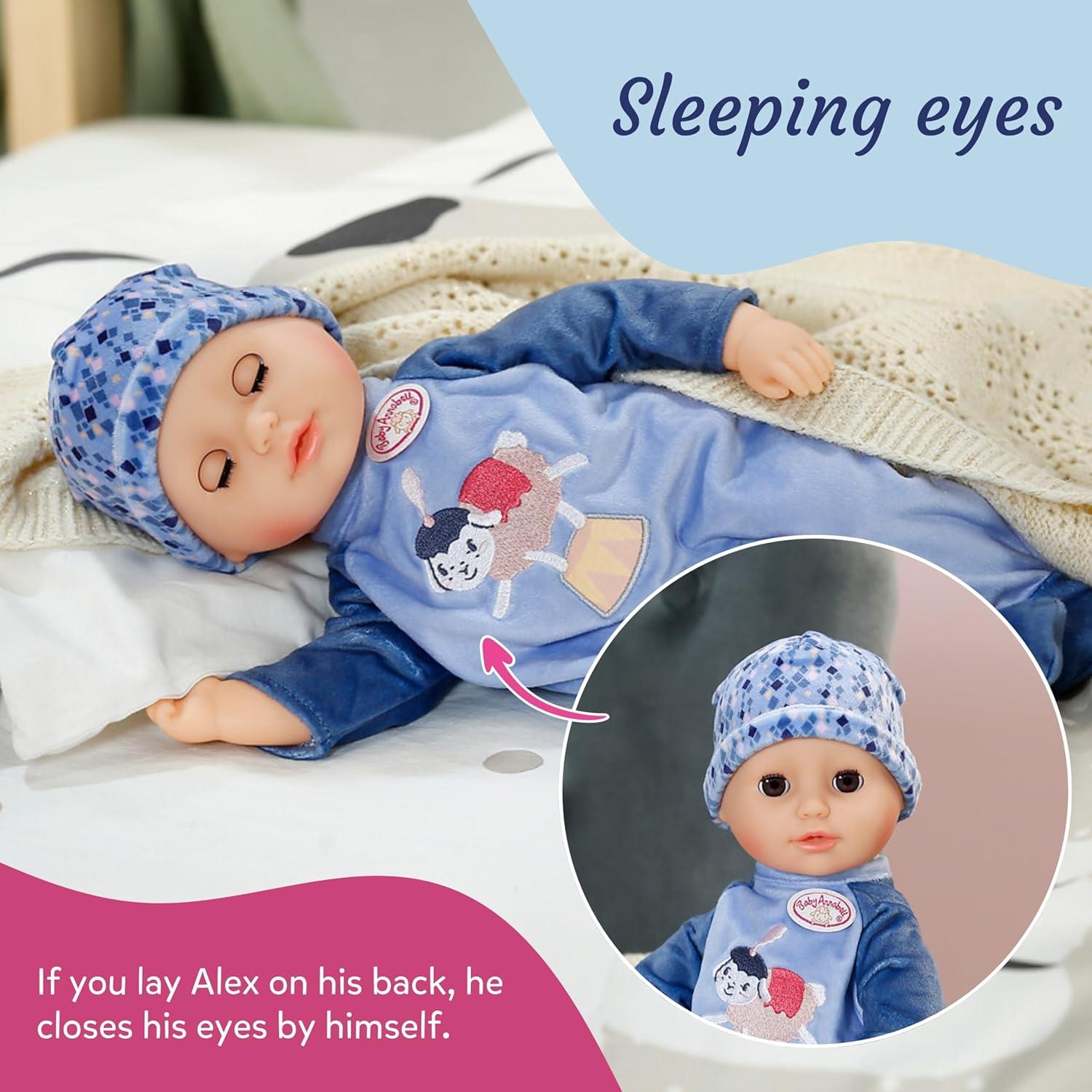 Baby Annabell Soft 36cm Baby Doll with Sleeping Eyes - Alex