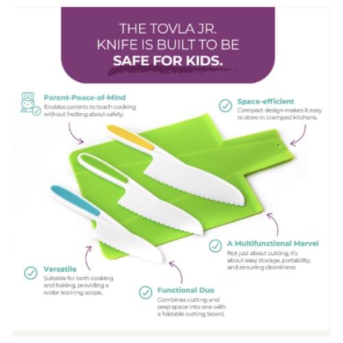 Tovla Jr. Montessori Premium Nylon Knife & Foldable Cutting Board Set