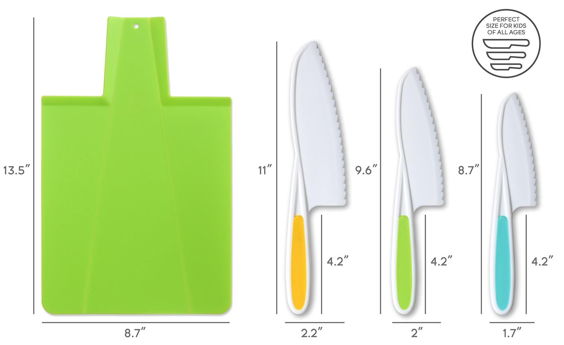 Tovla Jr. Montessori Premium Nylon Knife & Foldable Cutting Board Set