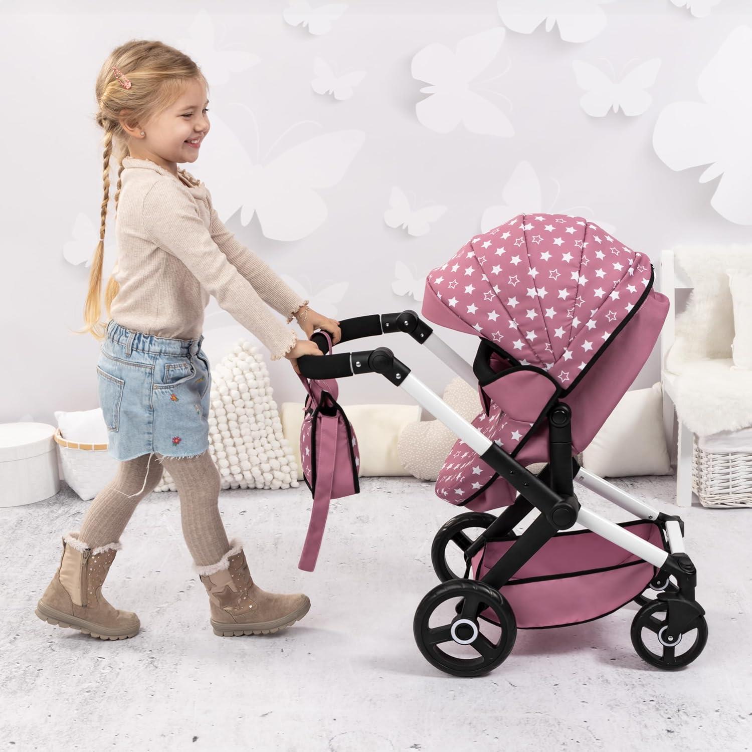 Bayer Doll Combi Pram XEO - Pink