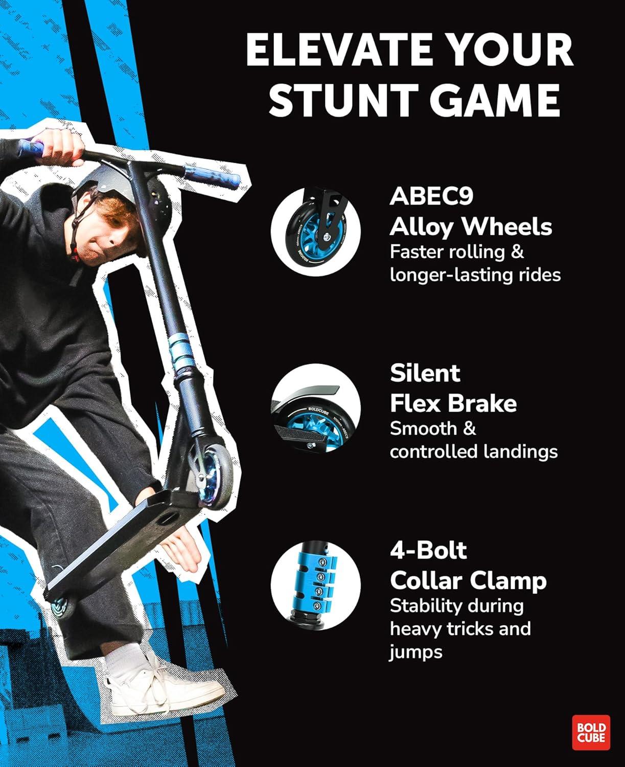 Boldcube Deluxe Stunt Scooter - Light Water