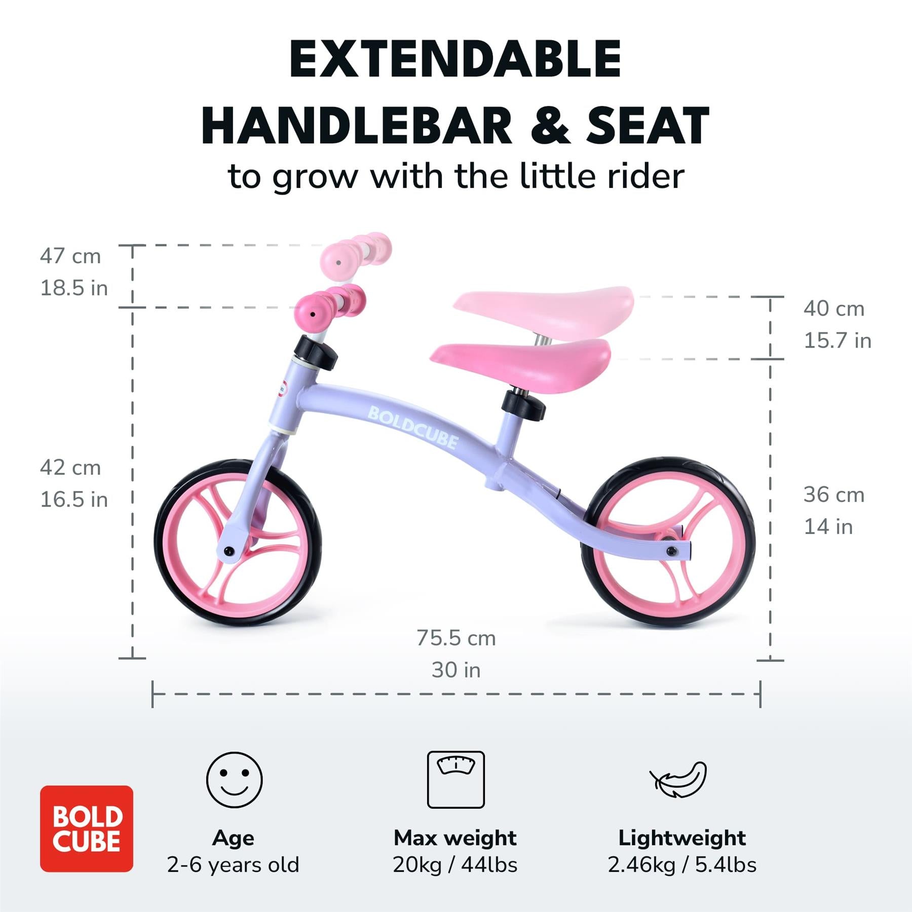 Boldcube Little Tikes - Kids Balance Bike - Pink