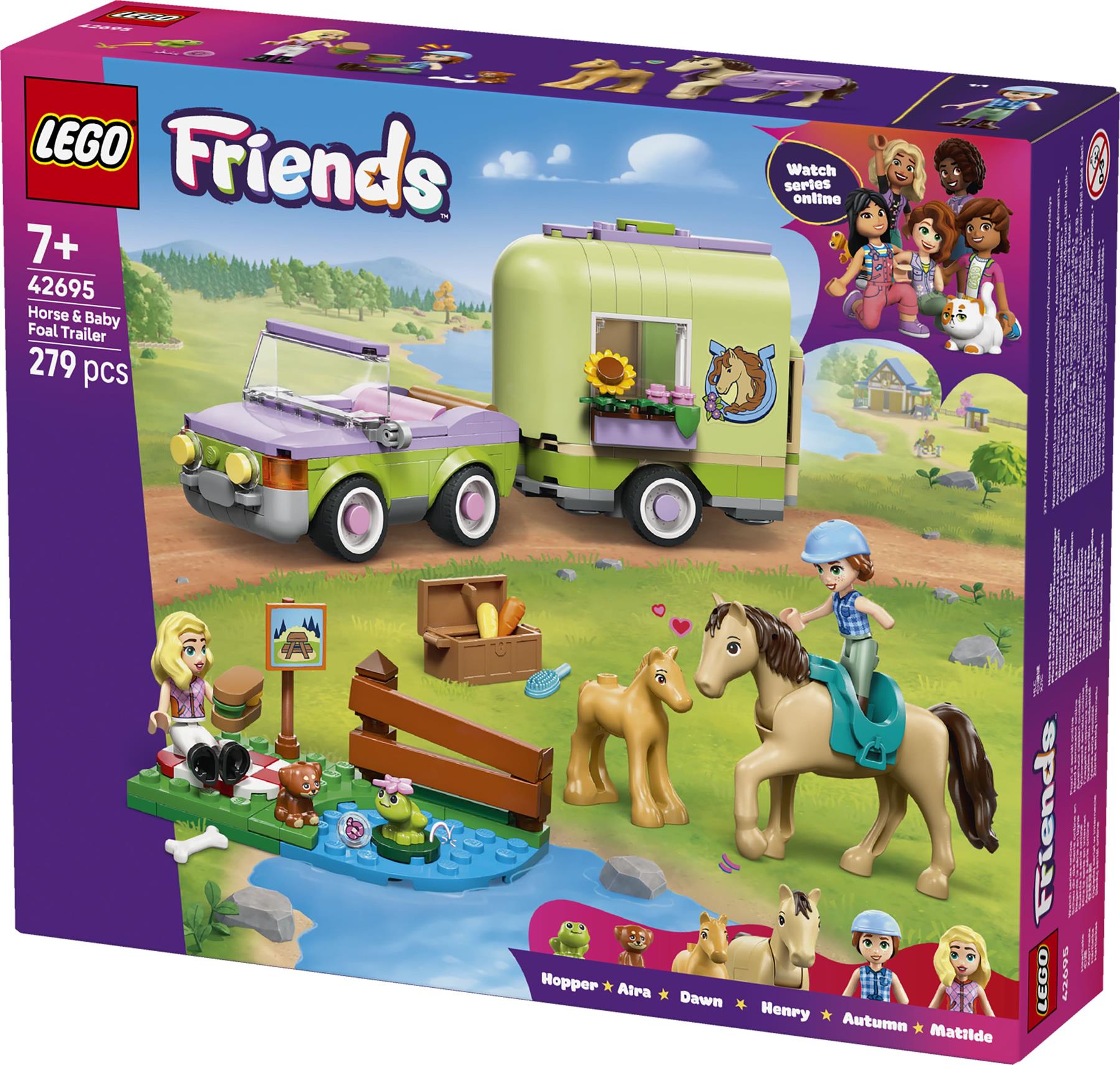 LEGO Friends Horse & Baby Foal Trailer Toy Set 42695