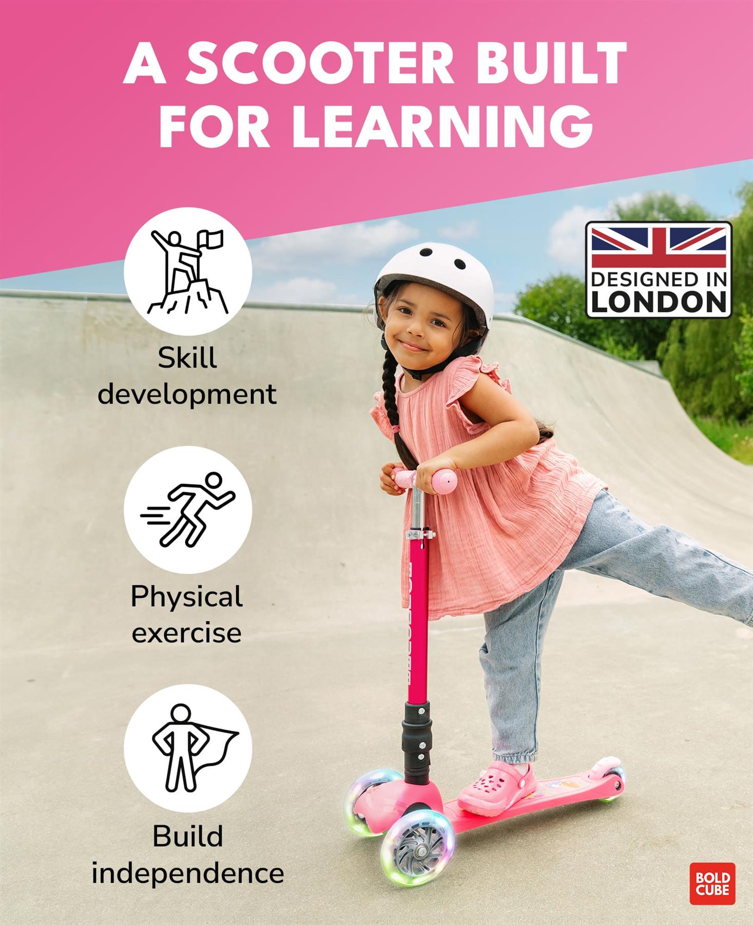 Boldcube Teeny Fold 3 Wheel Scooter - Mermaid