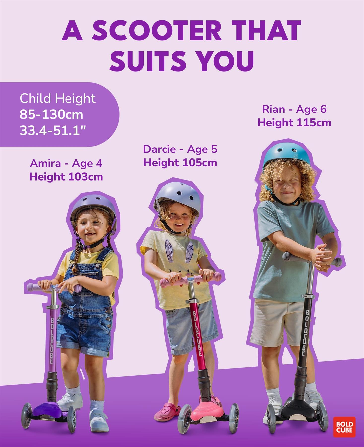 Boldcube Teeny Fold 3 Wheel Scooter - Fairyland