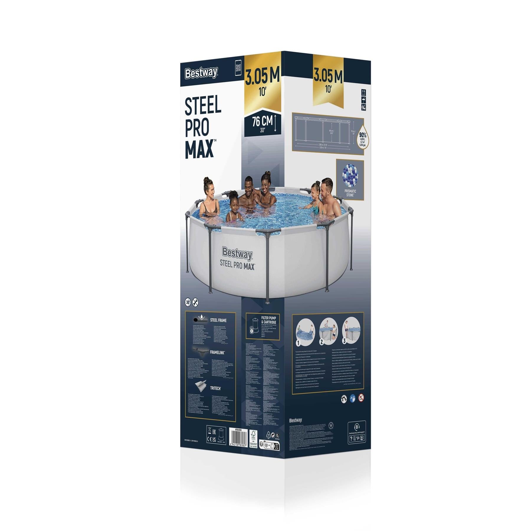 Bestway 10' x 30" Steel Pro Max Frame Pool with Filter Pump