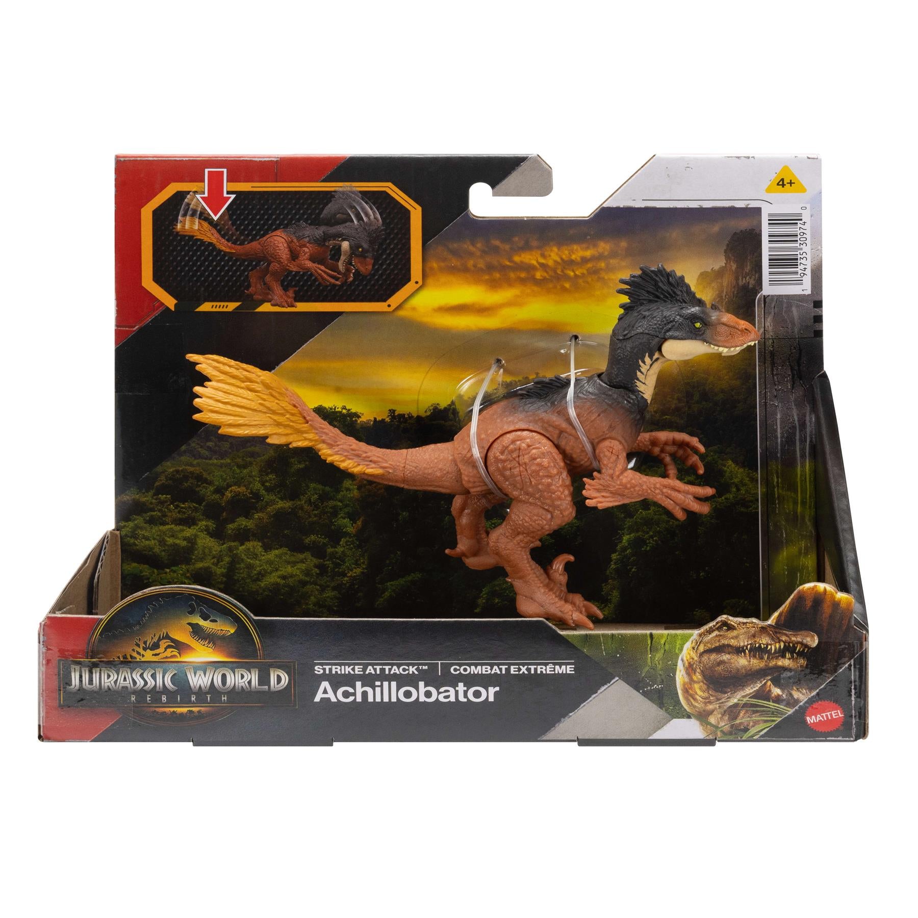 Jurassic World Rebirth Strike Attack Dinosaur Toy - Achillobator