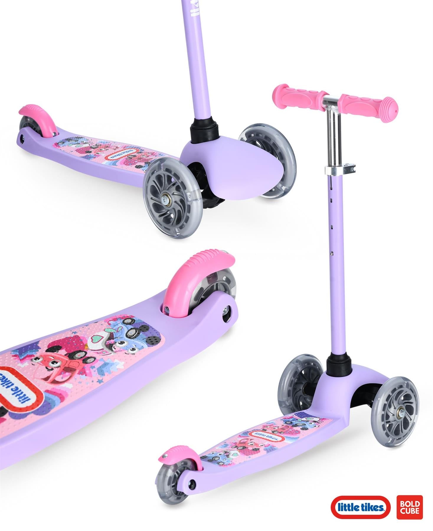 Little Tikes Kids 3 Wheel Scooter - Purple & Pink