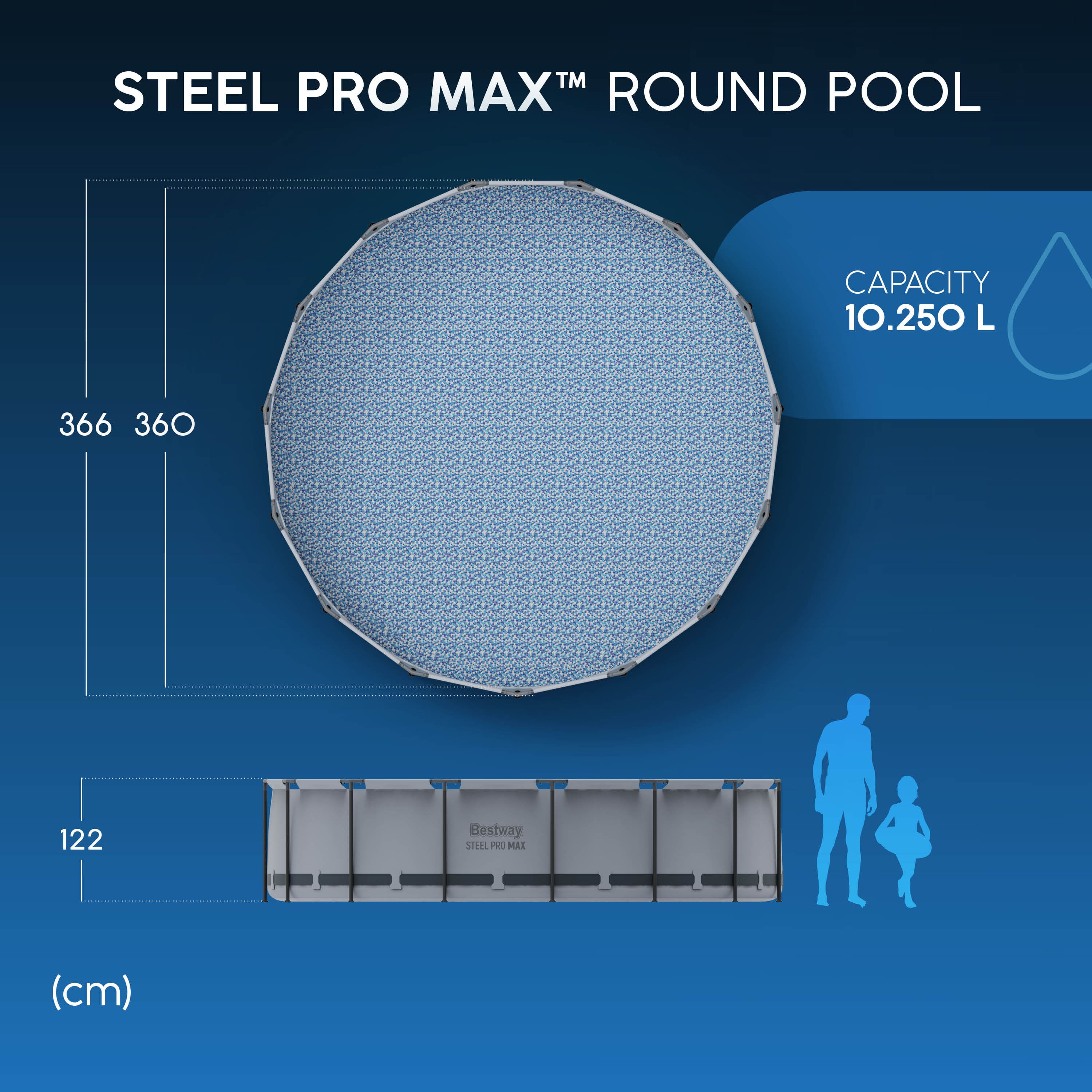 Bestway Steel Pro Max 12ft x 48" Pool with Pump, Cover & Ladder
