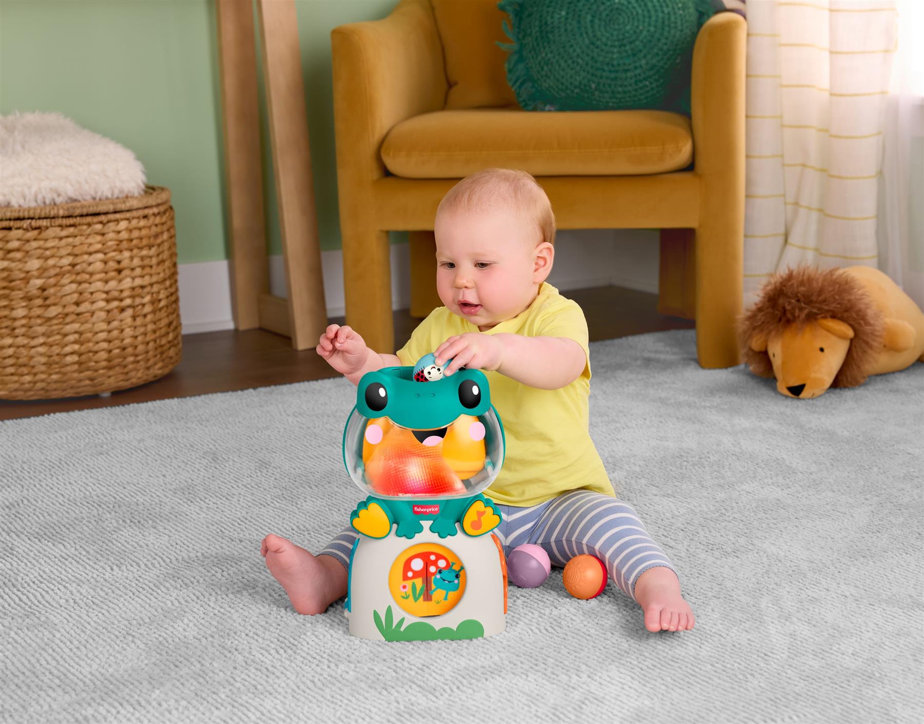 Fisher Price Light-Up & Roll Musical Frog
