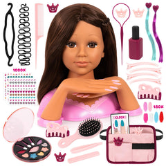 Bayer Charlene Super Model Magic Nails Styling Head Brunette